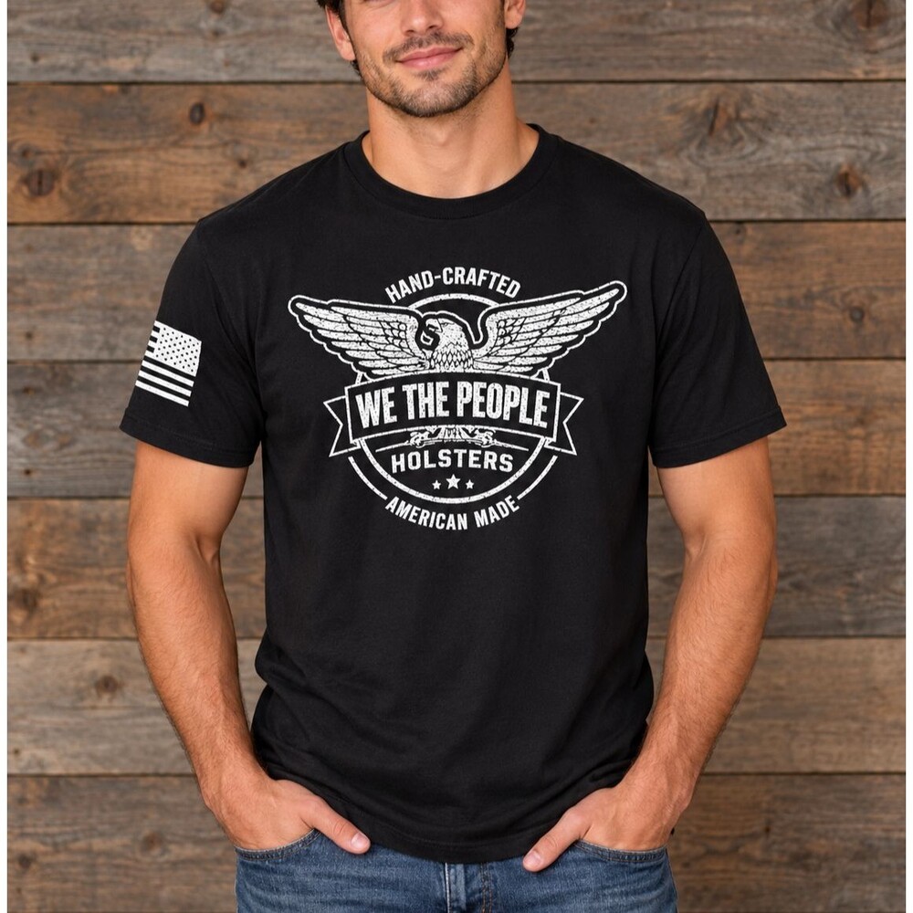 We The People Holsters Men's Black Eagle Graphic American Made T-Shirt Large